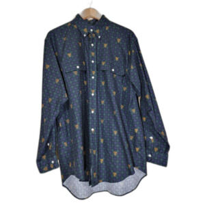 Men's Ralph Lauren All Over Print Plaid Long Sleeve Button Shirt - Large